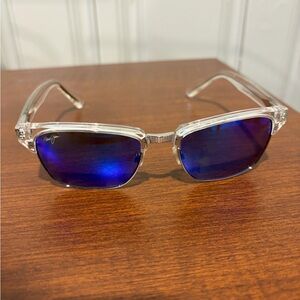 Maui Jim Blue Lens Sunglasses with Clear Frame